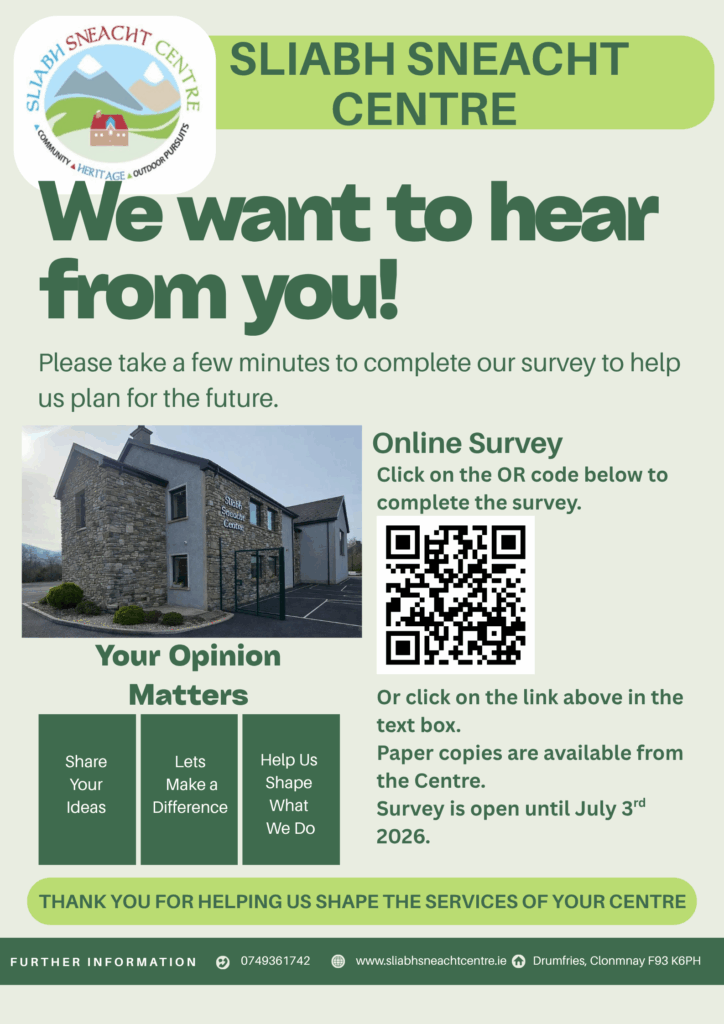 Survey 2026 Online Survey for Sliabh Sneacht Centre
